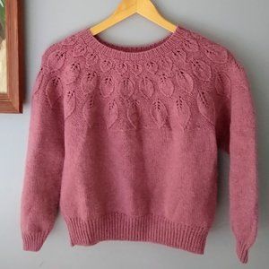 PRICE DROP!! OOAK Vintage HandKnit Pink Wool Sweater, Small